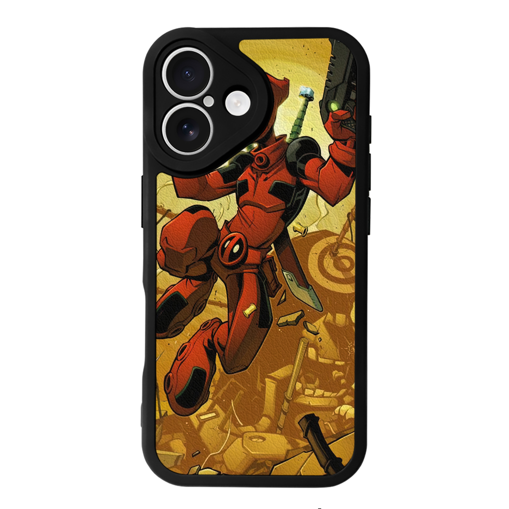 （画像用） Deadpool デッドプール 【iPhone 16シリーズ対応】シリコンスマホケース（レザー調） 材質：シリコン